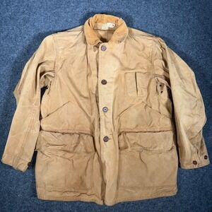 Vintage Drybak Hunting Jacket Canvas Corduroy Collar Shell Loop 1940s 1950s M